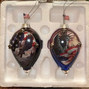 American Pride Ornament Set with Eagle and Liberty